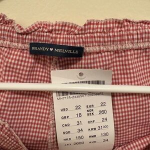 Brandy Melville Red Checkered Skirt